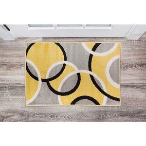 Rugshop Contemporary Abstract Circles Easy Maintenance for Home Office,Living Ro